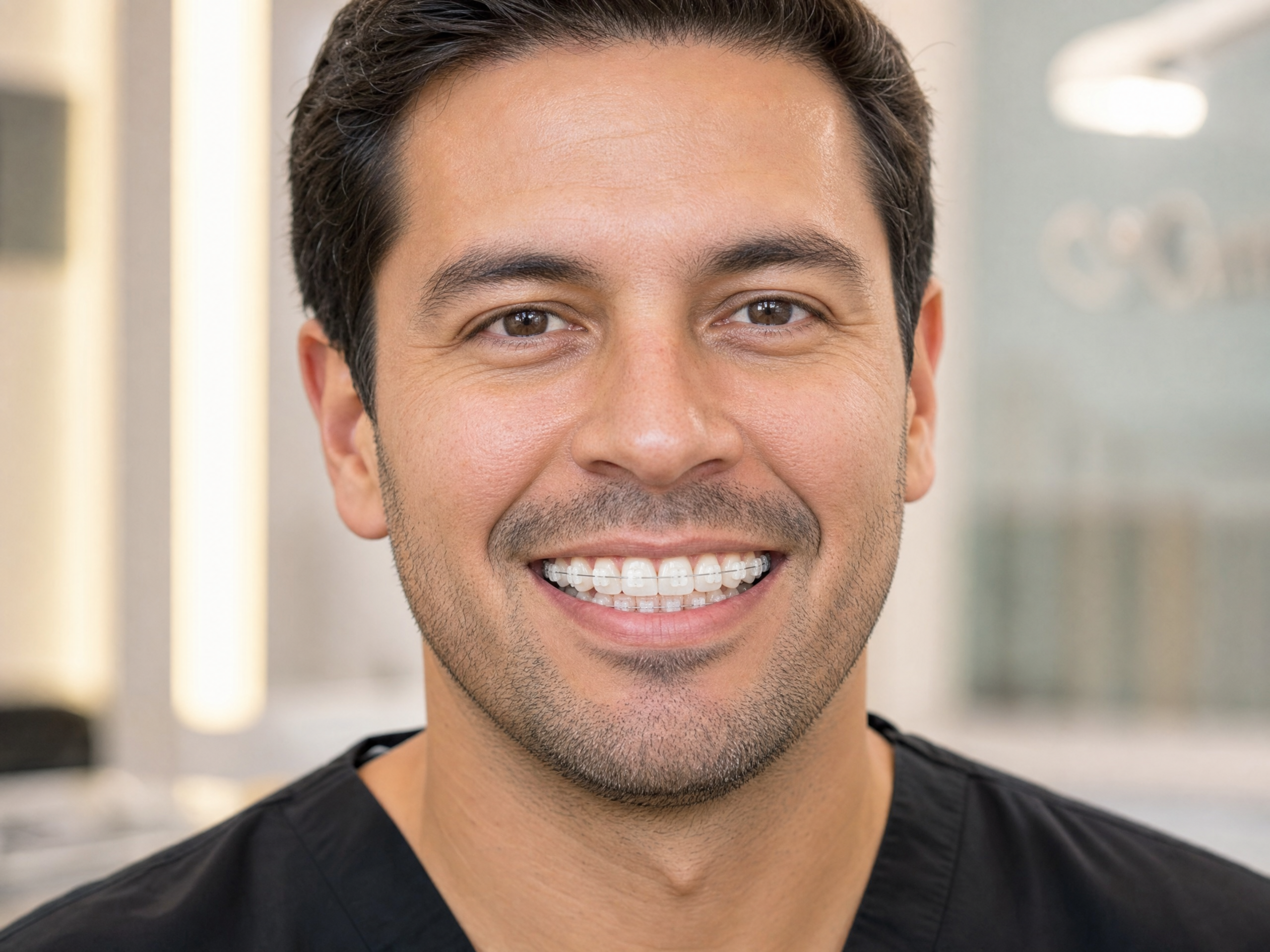 Paciente con brackets de autoligado estético