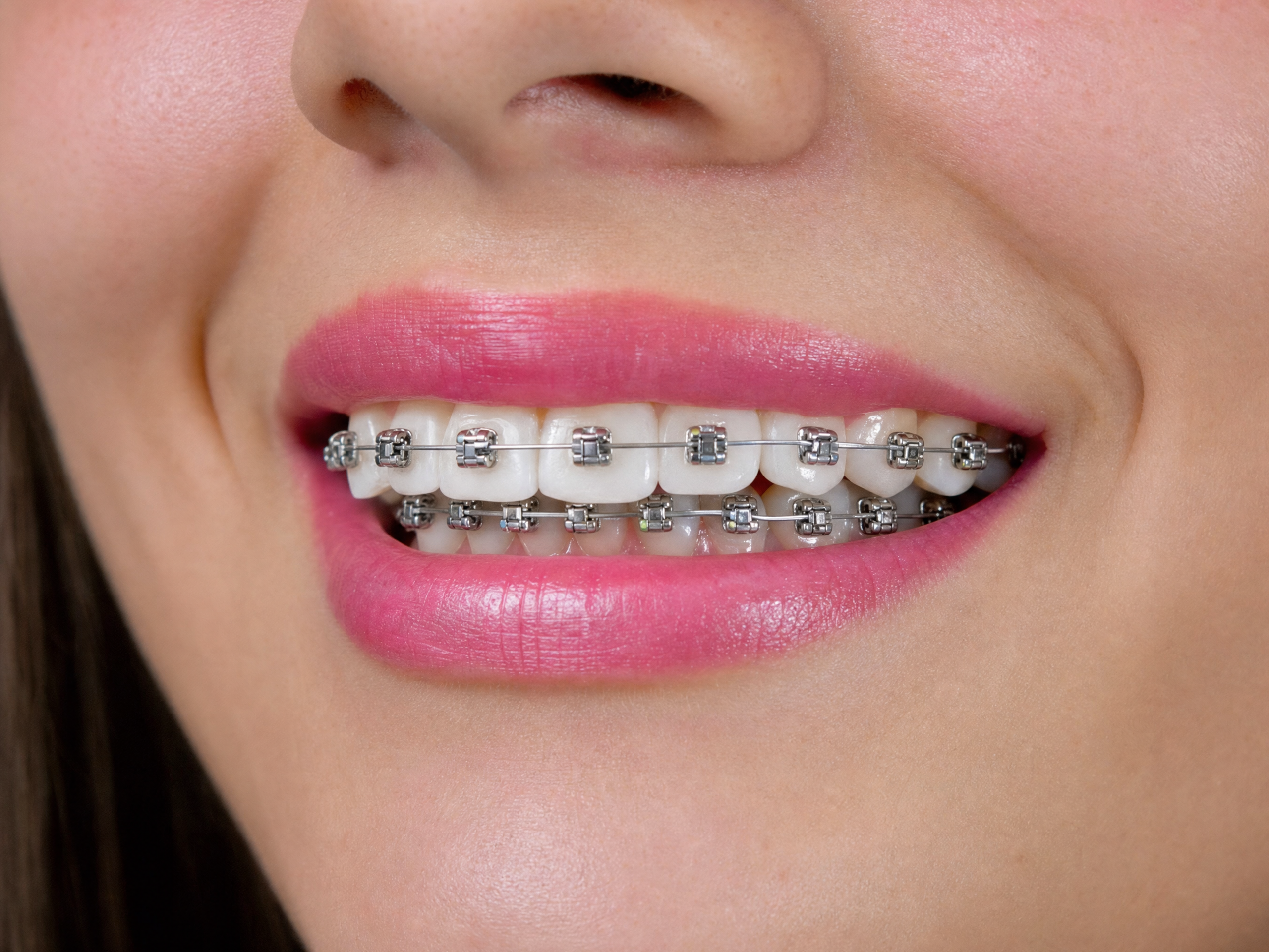 Paciente con brackets de autoligado metálico
